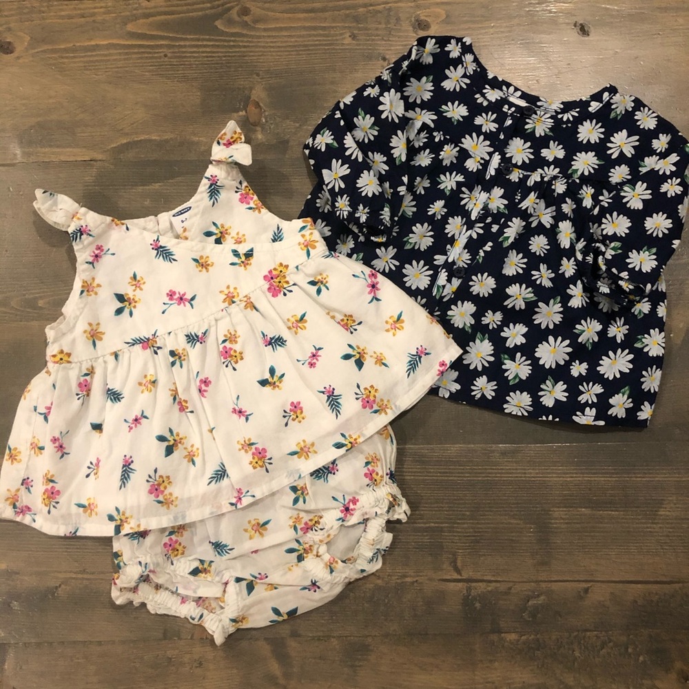 Floral outfit and Blouse 0-3 months